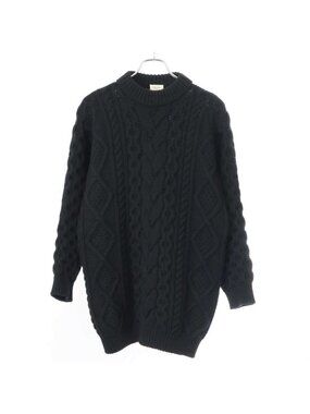 Celine Wool Cashmere Cable Knit Sweater 2 D Black